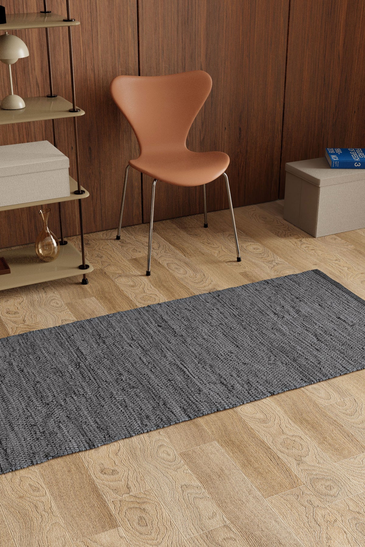 Cotton Rug, Steel Grey
