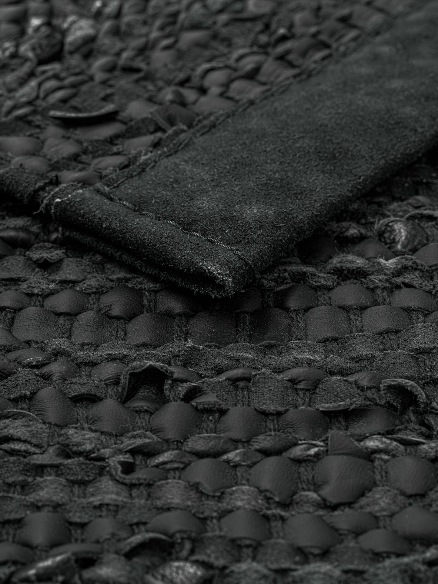 Leather Rug, Dark Grey